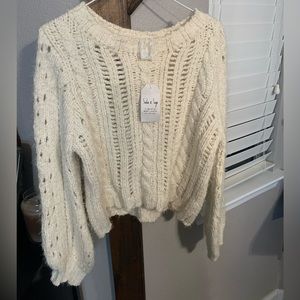NWT Lulus Sage and Sadie cream sweater